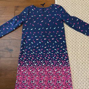 Girls Vineyard Vines long sleeve dress with whale design & ombre coloring sz Lg